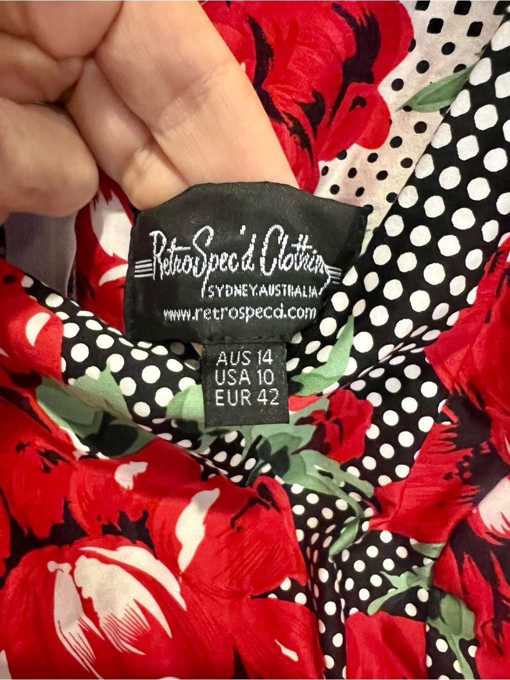 RetroSpec'd Red rose Polka Dot Dress